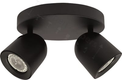 Solare Opbouwspot 2-lichts rond zwart - Modern - Freelight