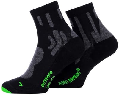 Boru Bamboo wandelsokken met badstof zool - Dames en heren hiking sokken - Anti blaren sokken - Wandelsokken heren - Wandelsokken dames - 46 - Zwart