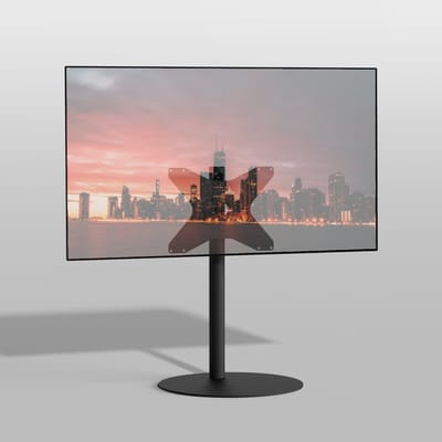 TV vloerstatief SPHERE 80 Design Tv standaard Trendy Zwart Staal 32-65” - VESA 400x300
