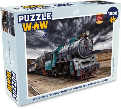 Puzzel Een oude stoomtrein onder een donkere hemel - Legpuzzel - Puzzel 1000 stukjes volwassenen