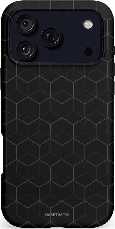 Casetastic hoesje geschikt voor Apple iPhone 17 Pro Max - MagSafe - Dubbellaagse bescherming - Hexago - Fashion Case - Zwart