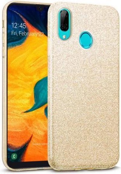 Backcover Hoesje Geschikt voor:Samsung Galaxy A30 Glitters Siliconen TPU Case Goud - BlingBling Cover
