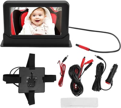 Baby Autocamera - Babyfoon Auto - Veilig Rijden - Nachtzicht Functie - 5 Inch Display - Zwart