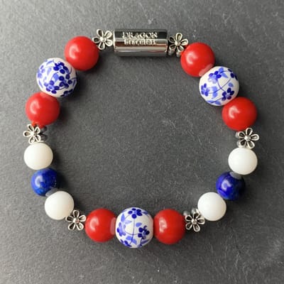 Dragon Bracelets Dames Armband - Nederlands - Delftsblauw - Rood - Wit - Blauw
