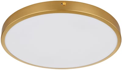 LED plafondlamp Plafondlamp Woonkamerlamp Eetkamerlamp rond, metaal messing kunststof, 22W 1800lm warm wit 3000K, D 35 cm