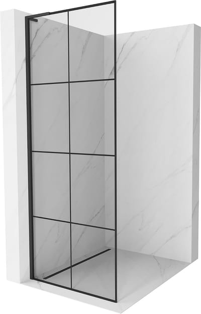 Mexen Kioto L douchewand Walk-in 70 x 200 , zwart raster, zwart - 800-070-103-70-77