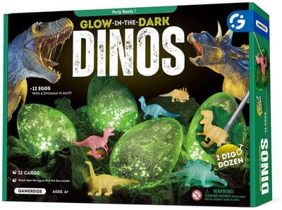 Dailygoods- Dinosaurus-eieren Lichtgevend - Opgravingsset - 12 Dino-eieren - Dinosaurusspeelgoed - Paleontologie/Archeologie - Inclusief gebruiksaanwijzing