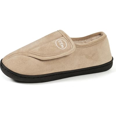 Slippers voor Heren Suède Leer Comfortabel Warm Pluche Instappers Antislip Huispantoffels Binnen/Buiten 44-45