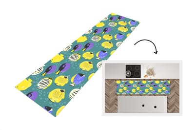 Keukenloper - Loper keuken - Patronen - Vissen - Water - 200x50 cm - Keukenloper vinyl