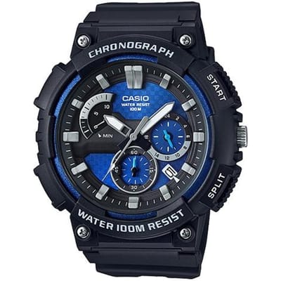 Casio Jeugdserie Multifunctioneel Wijzerplaat Horloge Waterdicht Kwarts Uurwerk Hars Band Mannen horloges Blauw MCW-200H-2A Random Watch Box,Blue Black Watch Dial black