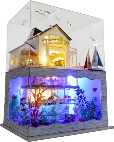 Miniatuurhuisset Doe-het-zelf - Poppenhuis Kit - Ontspannen Knutselen - Met LED Verlichting - Schaal 1:24 - Hawaii
