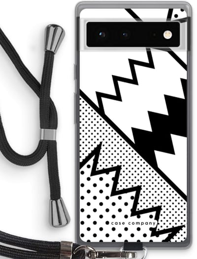 Case Company® - Hoesje met koord geschikt voor Google Pixel 6 hoesje met Koord - Pop Art #5 - Telefoonhoesje met Zwart Koord - Bescherming aan alle Kanten en Over de Schermrand