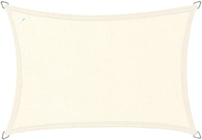 Buitenkado schaduwdoek rechthoek 5x7m - HDPE/RVS - creme wit