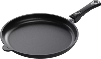 AMT Gastroguss Koekenpan 28 cm - Gegoten Aluminium - Lotan Antiaanbaklaag - Inductie & Ovenbestendig - Afneembare Steel