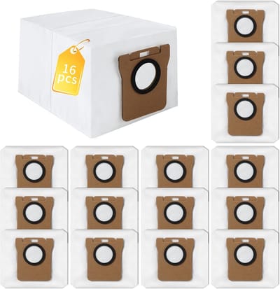 16 stuks stofzakken voor Dreame L10s Ultra / L10 Ultra / L20 Ultra /S10/S20, compatibel met Xiaomi X10+ / X20+/X10/X20/L10/M40 stofzak vervangende stofzuigeraccessoires (3,2 l grote capaciteit)