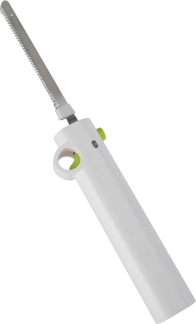 AMA® Elektrisch Broodmes - Broodsnijder - Vleesmes - Draadloos - Vervangbare Messen - ‎33x11x7cm - Wit