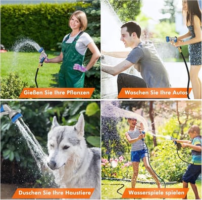 Metalen Tuinslang Spuitpistool - Hogedruk Irrigatiesproeier - Planten Gazon Wassen - 7 Instelbare Sproeistanden - 18 Zentimeter - Oranje