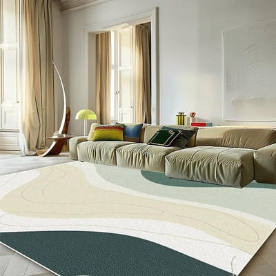 Modern Groen Minimalistisch Tapijt voor Woonkamer 200x300 Grote Oppervlaktekleden Decor Slaapkamer Zacht Elastisch Buiten Vloermatten Wasbaar 100*160cm
