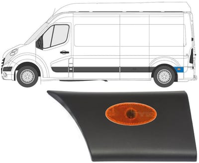 Sierlijst zijlijst achter spatbord met lamp voor Renault Master 2010- / Links