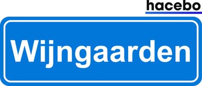 Hacebo - Plaatsnaam Sticker - 29x10 CM - Wijngaarden sticker - Verkeersborden sticker - grappige cadeaus - Wijngaarden