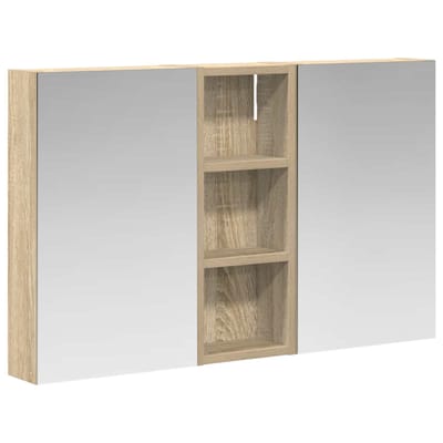 vidaXL - Badkamerkast - set - 3 - st - 80 - x - 10,5 - x - 50 - cm - Bewerkt - hout