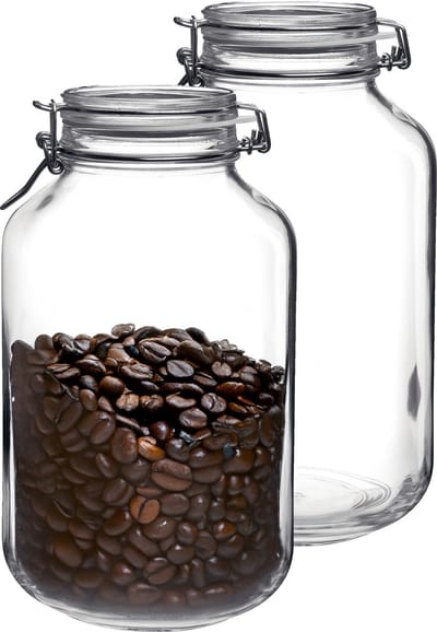 Bormioli Rocco Voorraad/weckpot - 2x - glas - transparant - 28 x 15 cm - 4 L