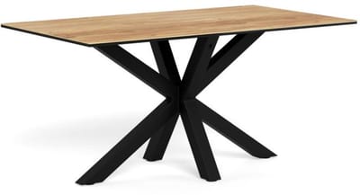 Eettafel Luno Keramiek Eiken Zwart 160cm - Giga Living