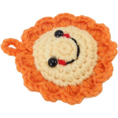 Poupée au Crochet Soleil Positif Mignonne Adorable Douce Confortable Portable Jouet Tricoté avec Carte beige