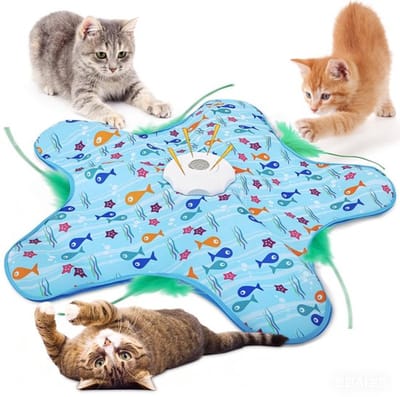 Intebiki - Interactief kattenspeelgoed - Jachtspeelgoed voor katten - Kattenspeelgoed - Oplaadbaar kattenspeelgoed - Speel verstoppertje met je kat - Met bewegingssensor (A)