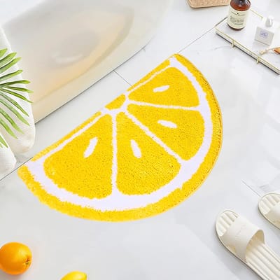Badmat - Gele citroen print, antislip, zacht, waterabsorberend, Geschikt voor bad, douche, slaapkamer, 50x80cm