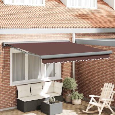 vidaXL - Uitschuifbare - luifel - Bruin - met - Antraciet - Frame - 300 - x - 250 - cm