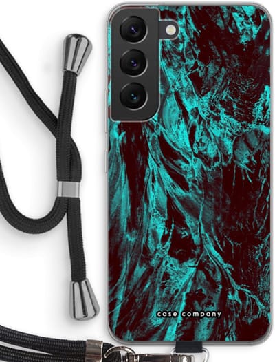 Case Company® - Hoesje met koord geschikt voor Samsung Galaxy S22 hoesje met Koord - Ice Age - Telefoonhoesje met Zwart Koord - Bescherming aan alle Kanten en Over de Schermrand