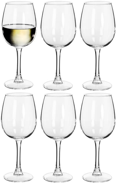 Alessandro Witte Wijnglazen King - 12x stuks - glas - 350 ml - H19 cm - ook voor rode wijn en rose