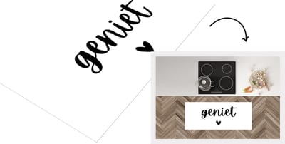 Keukenloper - Loper keuken - Spreuken - Geniet - Quotes - 120x50 cm - Keukenloper vinyl
