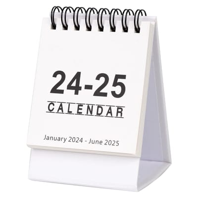 Dailygoody - Mini-Bureaukalender - Staande Flip-Desktopkalender - Wit - Kleine Desktopkalender - Perfect voor Kantoor en School - Compact formaat