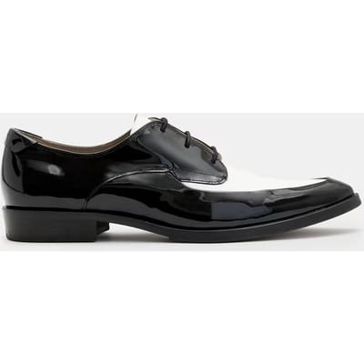 AllSaints Lex Patent Lace Up Black/white Maat: 46 | Veterschoenen Outlet | Heren | Zwart