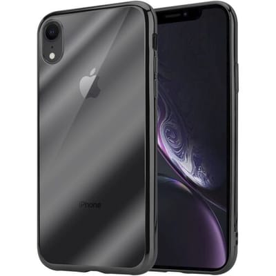 ShieldCase Zwarte metallic bumper case geschikt voor Apple iPhone Xr - Extra stevig hoesje - Kwalitatieve backcover - Zwart