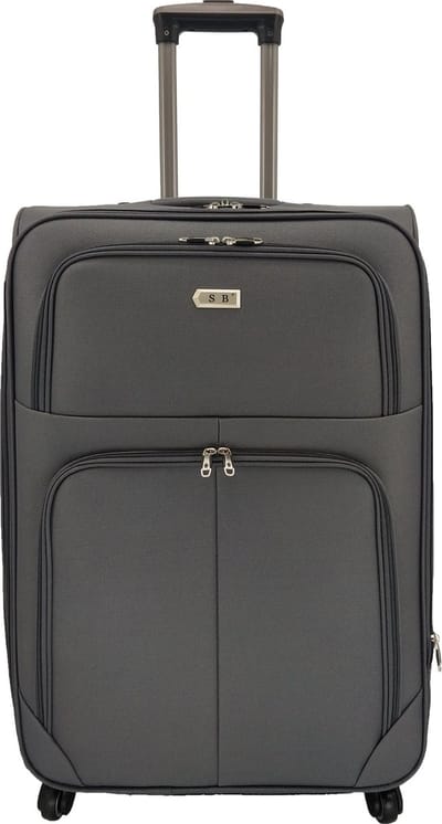 Bagage stoffen koffer 75cm 4 wielen trolley - Donker Grijs