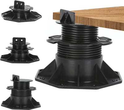Verstelbare Terrassokkels voor Vlonderplanken - Hoogte 60-140 mm - Set van 40 Stuks