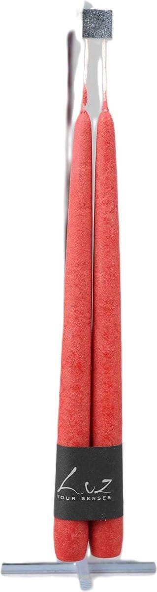 Rasteli Luz Your Senses Kaars-Tafelkaarsen Rood-Antik Red D 2,20 cm H 30 Voordeelaanbod van 2 x 2 kaarsen