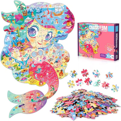 Kinderpuzzel - Puzzelspel Educatief Speelgoed - Ontspannen en Leren - Perfect Passende Stukjes - 64 x 43.2 cm - Mermaid Tail