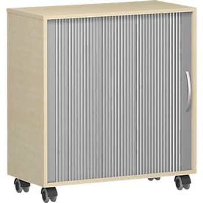 Verrijdbare roldeurkast Alicante, B 800 x D 400 x H 791 mm, esdoornpatroon