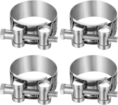 Set van 4 Verstelbare RVS Klemmen 40 - 43 mm voor Uitlaatpijpen, Waterleidingen en Auto's