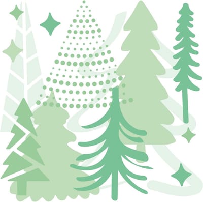Layered stencil doodle trees - Sizzix