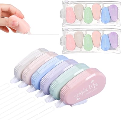 12-delige correctieroller - 5 m x 5 mm - Correctietape - Mini correctieroller - Correctieroller - Milieuvriendelijke Transformatie Roller - Compact Roller Non-Permanent - Schattige schoolspullen - Voor leerlingen en kinderen