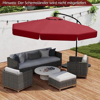 Zweefparasol 300 cm Ø300 x 250 cm met beschermhoes en zwengel – kantelbaar 0–35°, waterafstotend polyester, 8 metalen ribben, luxe tuin- en terrasparasol – Mobili Bella