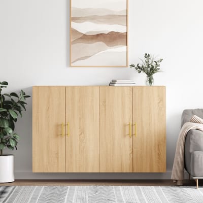 vidaXL - Hangkasten - 2 - st - 69,5x34x90 - cm - sonoma - eikenkleurig