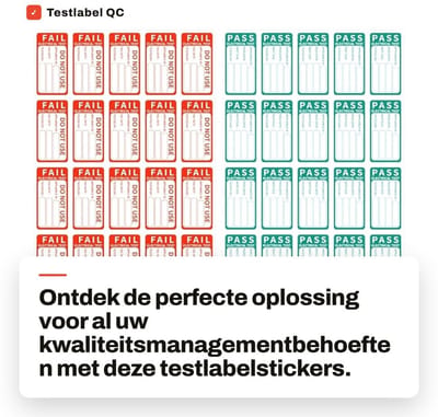 Dailygoods- Testlabel Kwaliteitsmanagement - QC Pass/Fail-sticker - Inspectiekwaliteitsinspectiesticker - Zelfklevend - Duidelijke bedrukking - Eenvoudig ontwerp - Kwaliteitsstickers