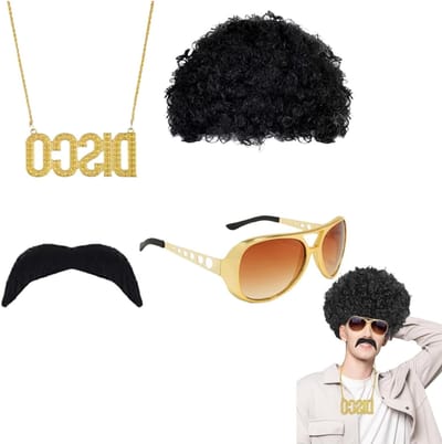 Retro Hippie Kostuumset voor Feestjes - 70s 80s Outfit, Perücke en Accessoires voor Halloween en Cosplay