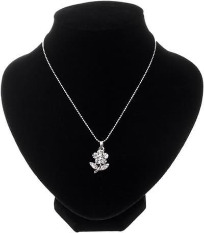 Kinderketting zilverkleurig met bloem